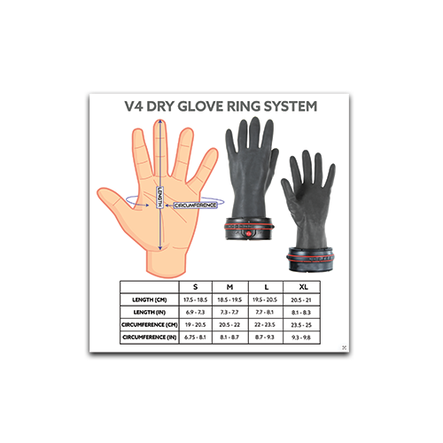 V4 Dry Glove Ring System Size Chart